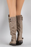 Dollhouse Triple Buckled Strap Riding Knee High Boots