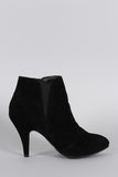 Bamboo Suede Elastic Gore Almond Toe Heeled Booties