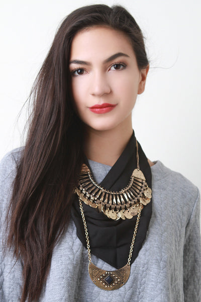 Tribal Bib Necklace And Bandana Set