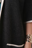 Thick Knit Hooded Front Pocket Slit Sweater Coat