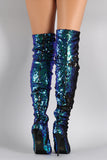 Sequin Pointy Toe Stiletto Over-The-Knee Boots