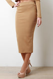 Solid Midi Pencil Skirt