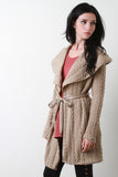 Texture Knit Wide Collar Jacket