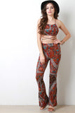 Vintage Paisley Strappy Crop Top