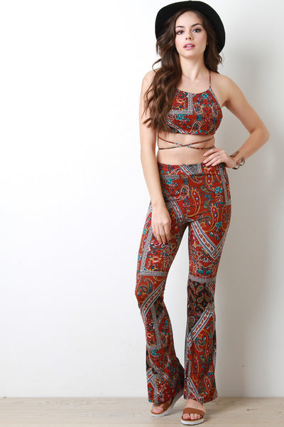 Vintage Paisley Flare Pants