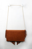 Pointed Fringe Flap Envelope Bag