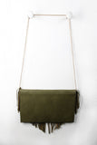 Pointed Fringe Flap Envelope Bag