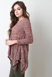 Marled Knit Sharkbite Hem Long Sleeves Top