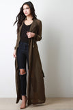 Side Zipper Longline Sheer Jacket