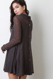 Button Back Cowl Neck Knit Dress