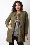 Zipper Longline Bomber Jacket