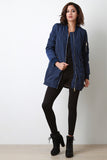 Zipper Longline Bomber Jacket