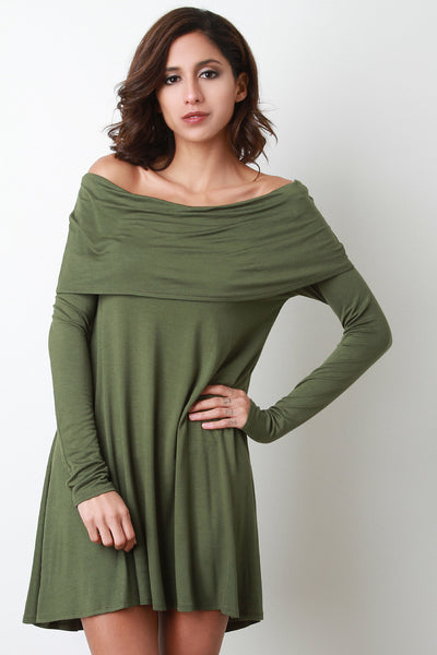 Off The Shoulder High Low Mini Dress