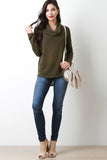 Loose Knit Cowl Neck Sweater Top