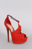 Wild diva Lounge Cutout Ankle Strap Stiletto Platform Heel