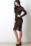 Three Piece Cheetah Mesh Dress