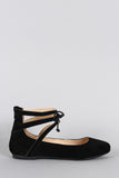 Misbehave Suede Ankle Cuff Round Toe Ballet Flat