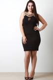 Double Gold-Link Yoke Bodycon Dress