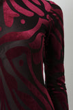 Burnout Velvet Mermaid Maxi Dress