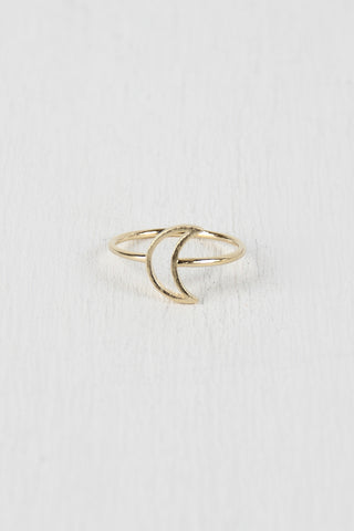 Cutout Crescent Moon Ring