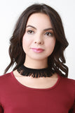 Boho Fringe Trim Choker