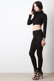 Distress Wave Texture Tight Leggings