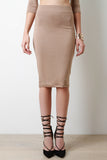 Hidden Elasticized Waist Midi Skirt