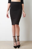 Hidden Elasticized Waist Midi Skirt