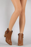 Wild Diva Lounge Ribbed Sweater Cuff Heeled Ankle Boots