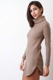 Shift Cowl Neck Long Sleeve Dress