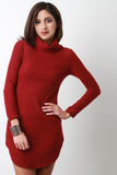 Shift Cowl Neck Long Sleeve Dress