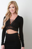 Corset Lace Up Panel Crop Top