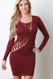 Asymmetrical Corset Lace Up Bodycon Dress