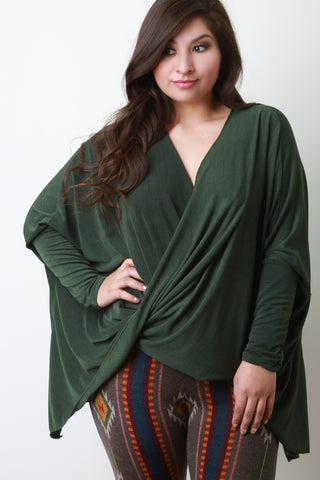 Twisted Front Dolman Sleeves Top