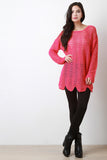 Loose Scallop Knit Sweater