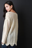 Loose Scallop Knit Sweater