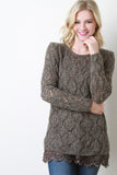 Diamond Knit Lace Trim Sweater