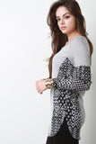 Southwestern Pattern Panel Knit Top