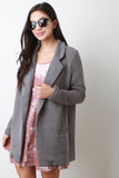 Quilted Knit Pocket Longline Blazer