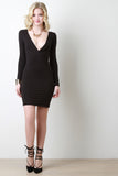 Large Keyhole Back Surplice Bodycon Dress