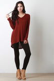 Vertical Ribbed V-Neck Top