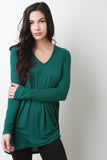 Vertical Ribbed V-Neck Top