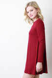 Long Sleeve Solid Shift Dress