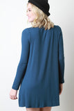 Long Sleeve Solid Shift Dress