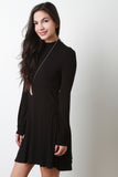 Mock Neck Long Sleeve Dress