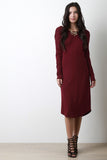 Twisted Backless Long Sleeve Shift Dress