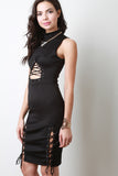 Corset Lace Up Sleeveless Bodycon Mini Dress