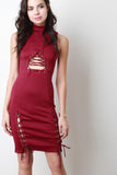 Corset Lace Up Sleeveless Bodycon Mini Dress