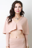 Crepe Cape Crop Top