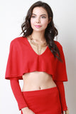 Crepe Cape Crop Top